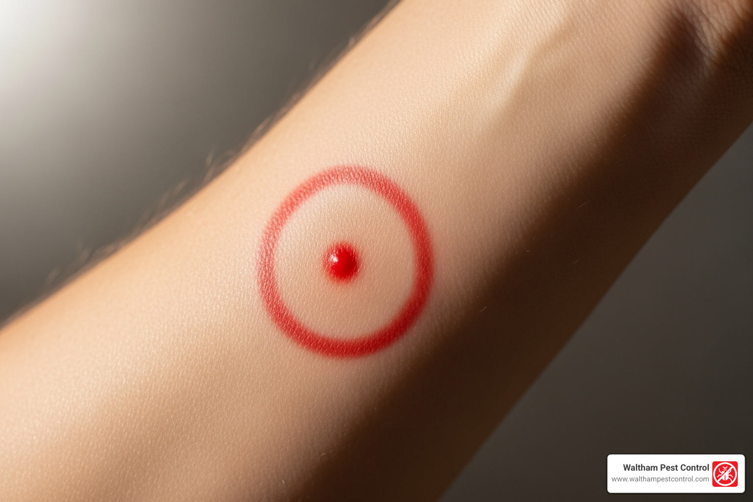 Bullseye rash of Lyme disease - pest control for ticks Bullseye rash of Lyme disease - pest control for ticks