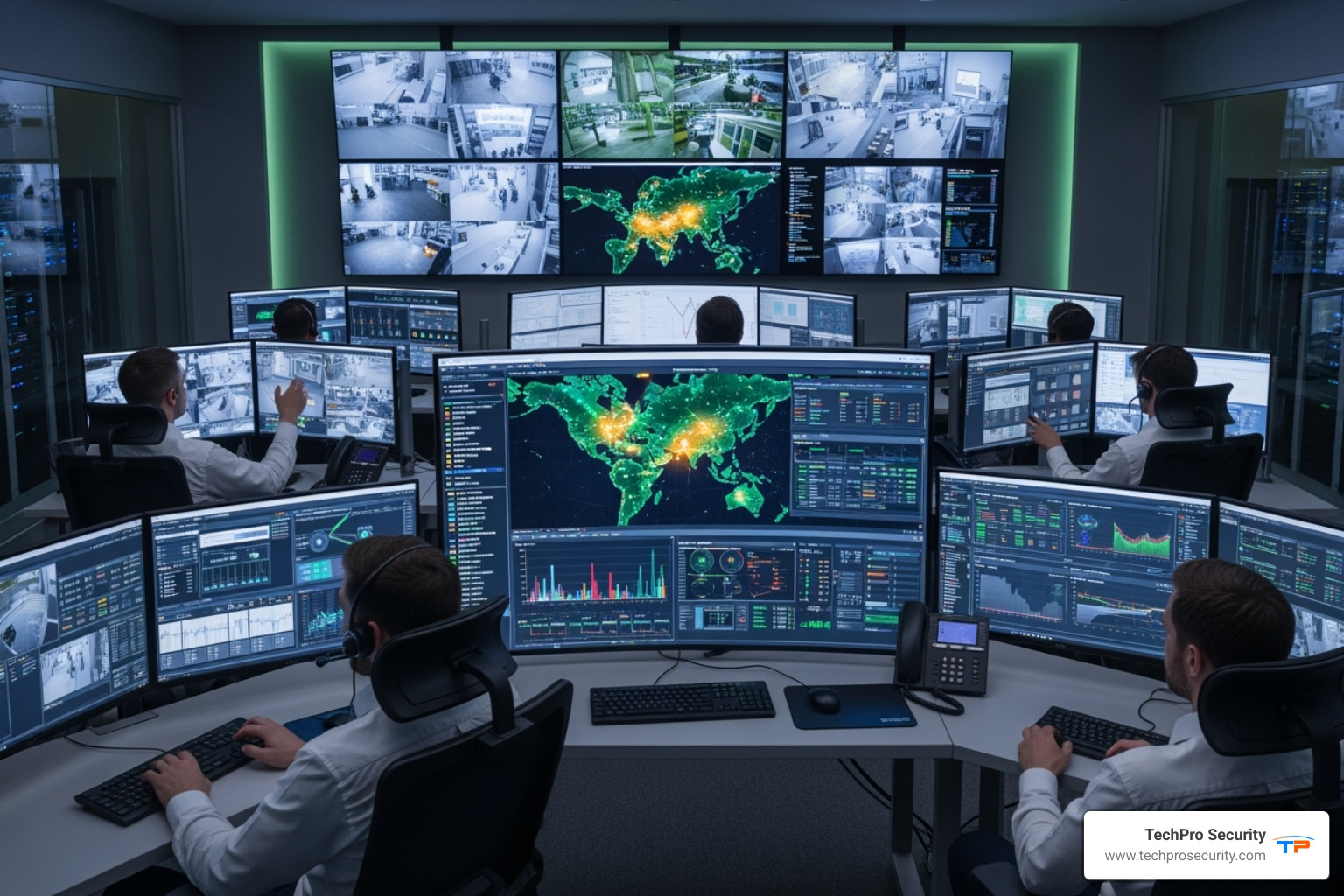 security operations center - construction site security camera monitoring