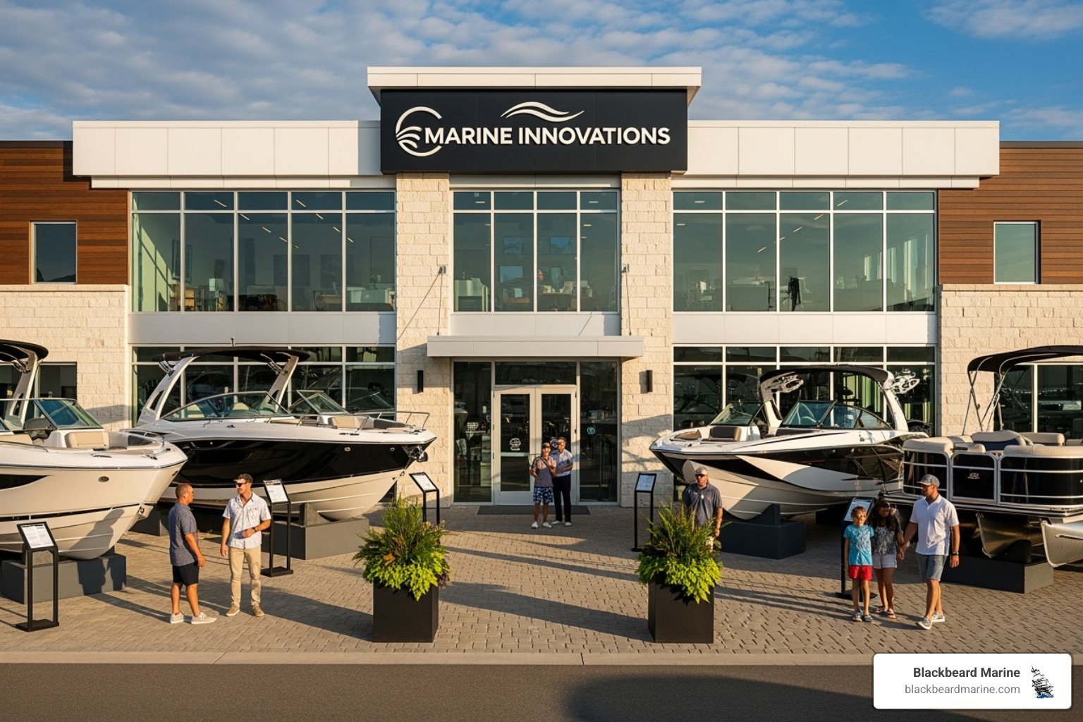 of the Blackbeard Marine dealership storefront - tige boat for sale