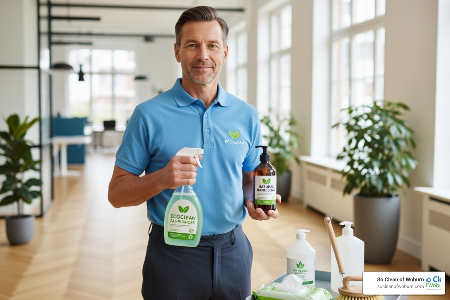 cleaning professional with eco-friendly products - cleaning for office