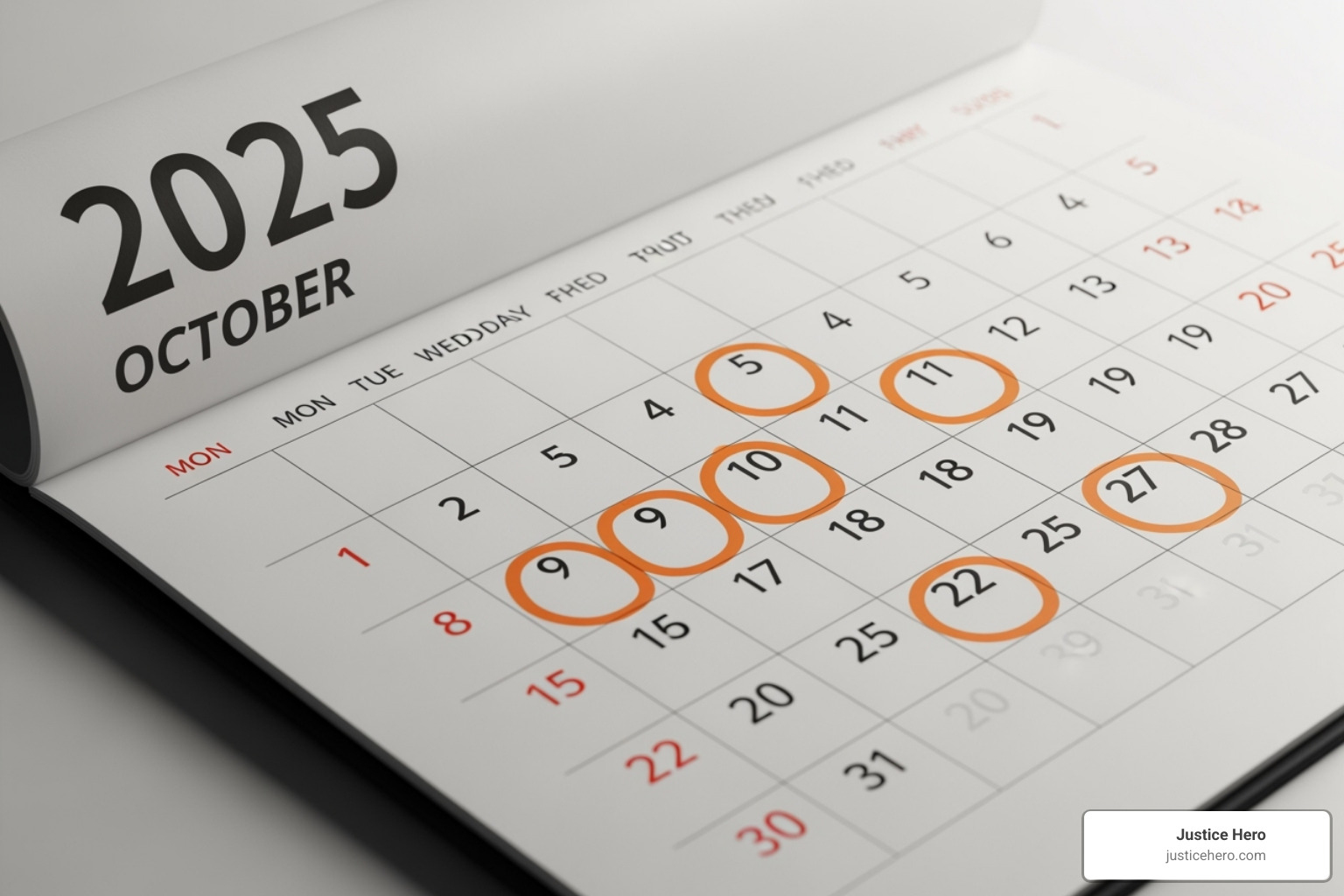 calendar highlighting October 2025 - pfas lawsuit update today