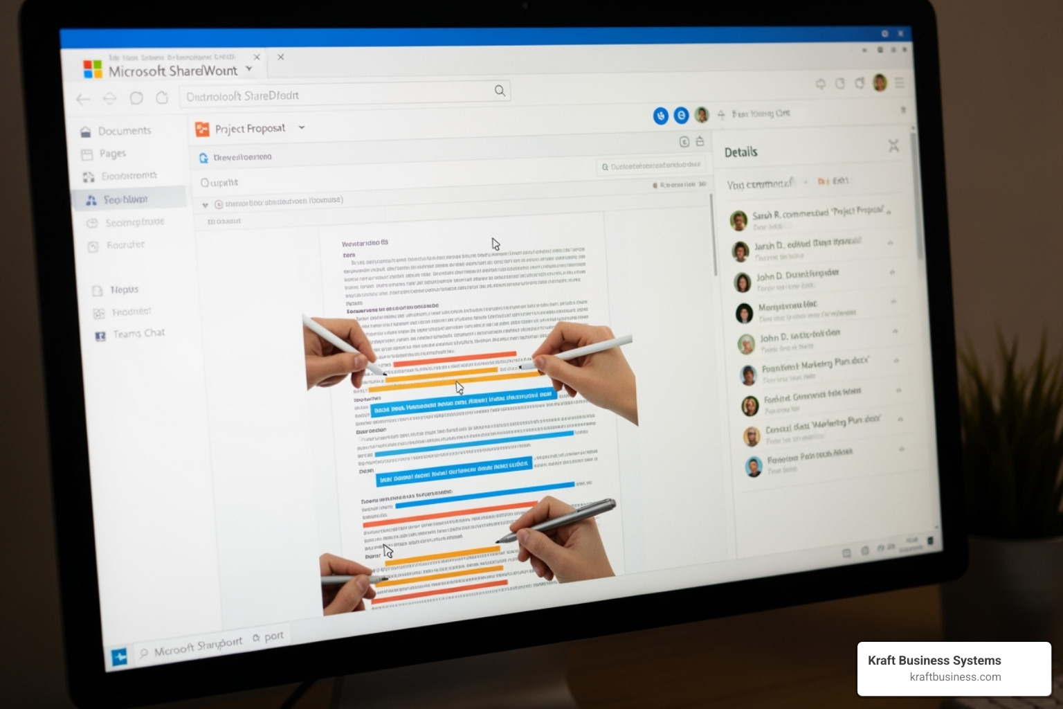 image of the Microsoft SharePoint interface showing team collaboration - document management workflow software
