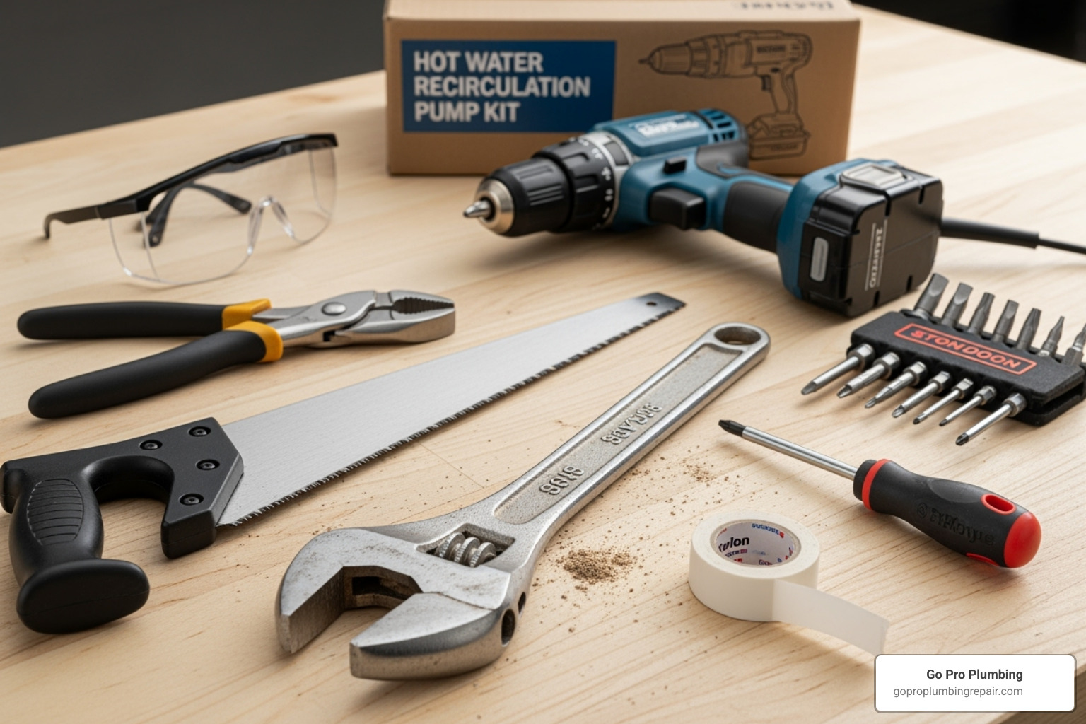 Tools and materials for hot water recirculation pump installation - hot water recirculation system installation