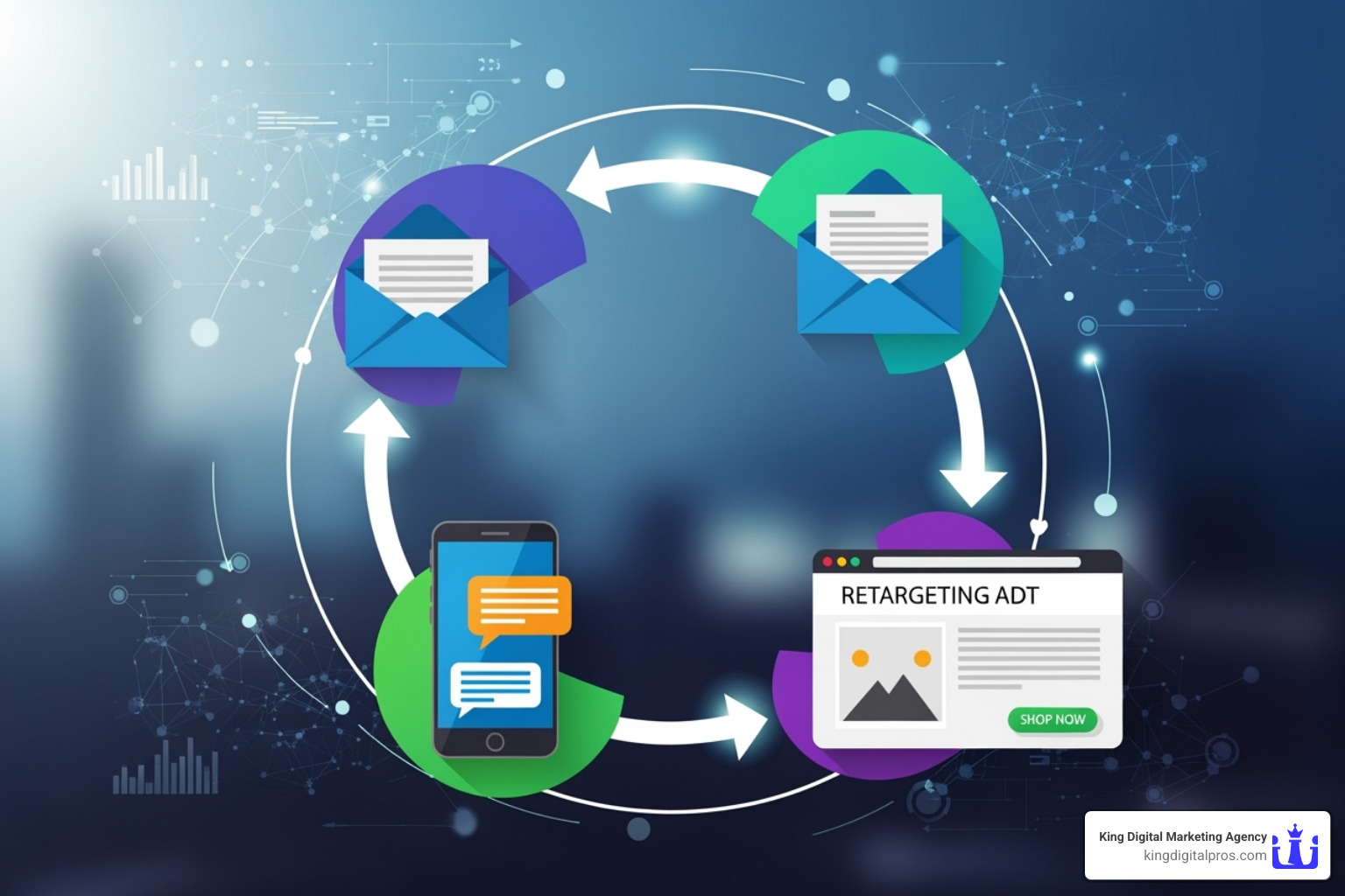 multi-channel nurturing sequence (email, SMS, retargeting ad) - internet lead management
