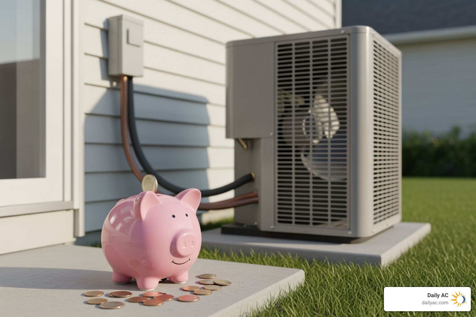 piggy bank and air conditioner - hvac diagnostic service