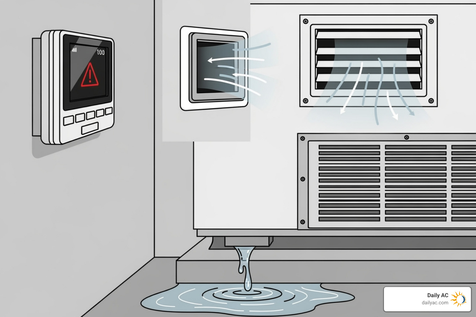 HVAC warning signs icons - hvac diagnostic service