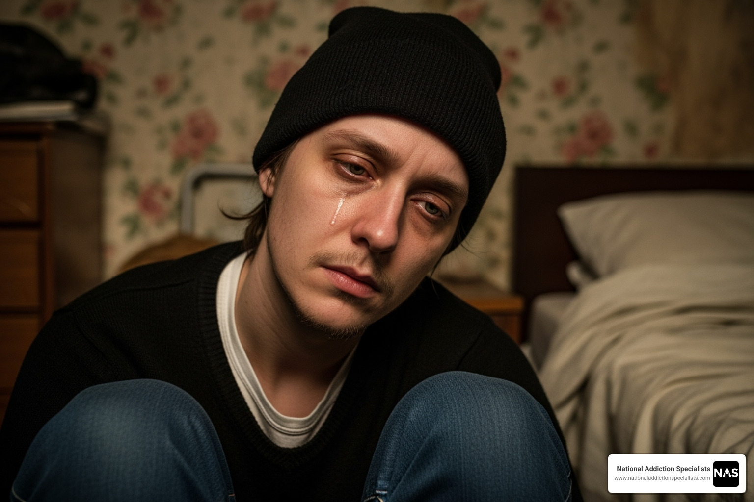 Person exhibiting signs of opioid use, such as drowsiness and constricted pupils - opiods