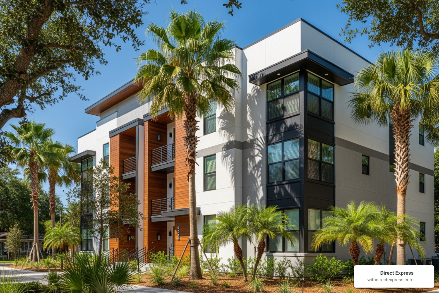 A modern duplex or apartment building in the Tampa area - Tampa Bay realtors