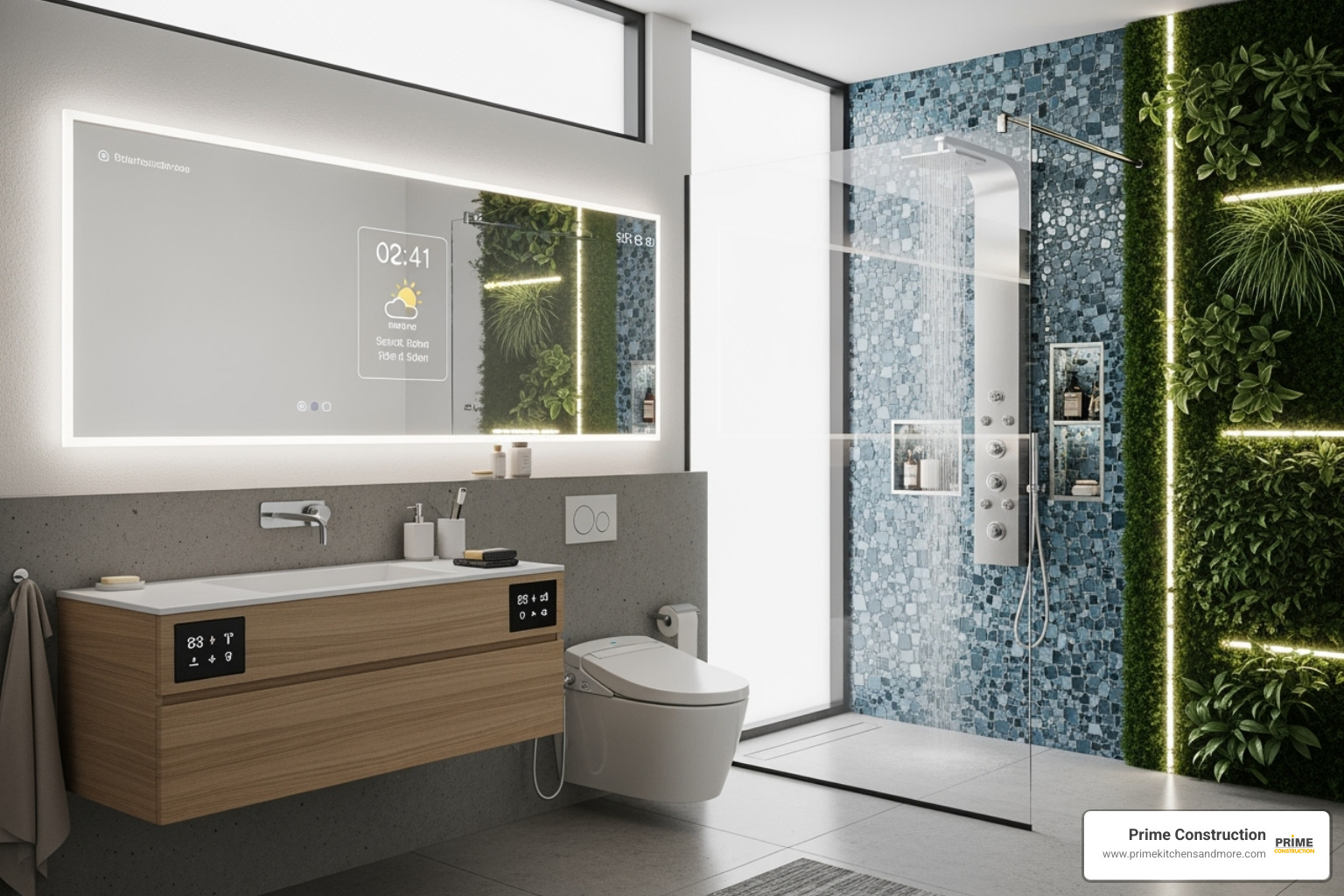 Stylish bathroom with smart features and sustainable materials - Orlando home remodeling