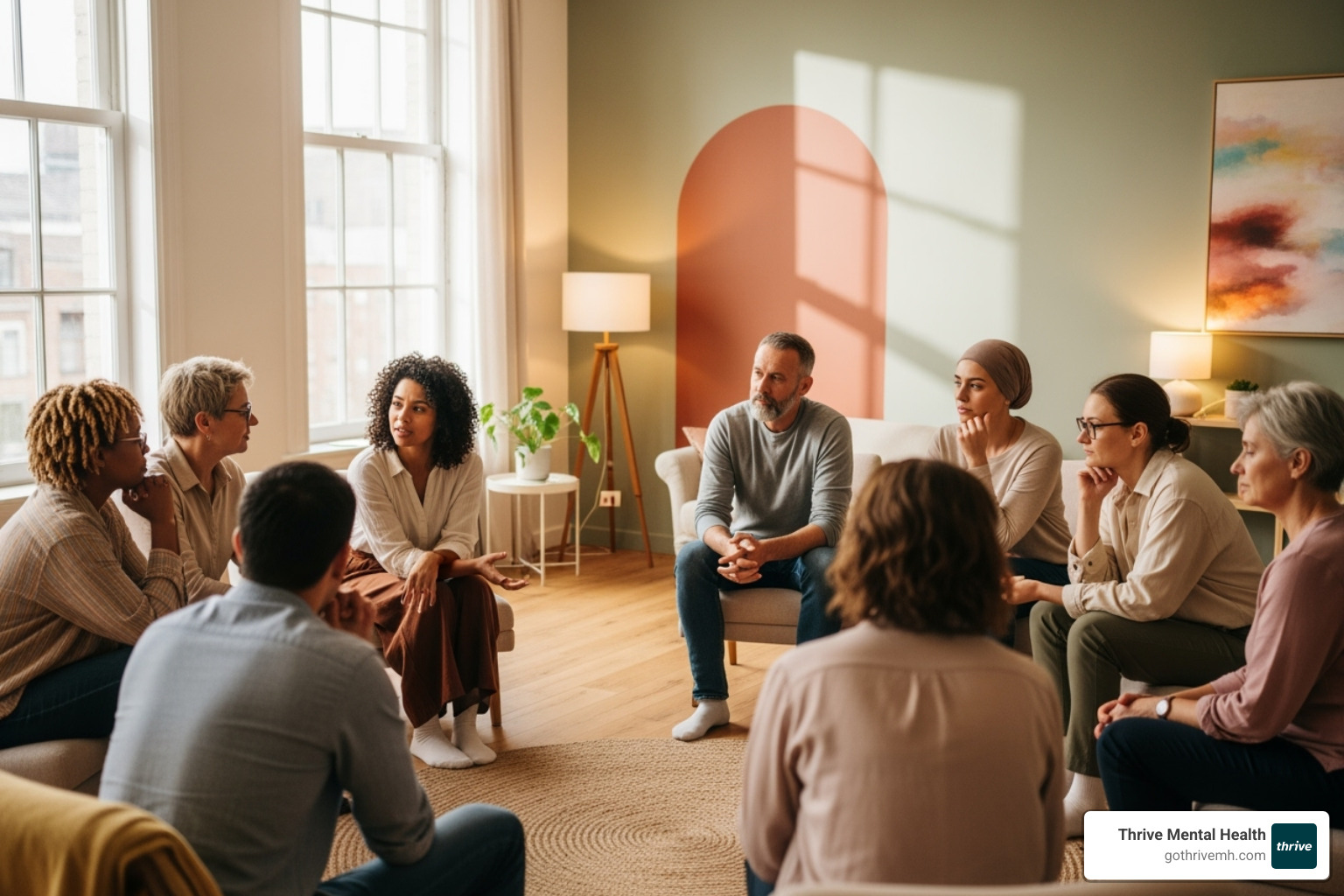 group therapy session - eating disorder virtual iop