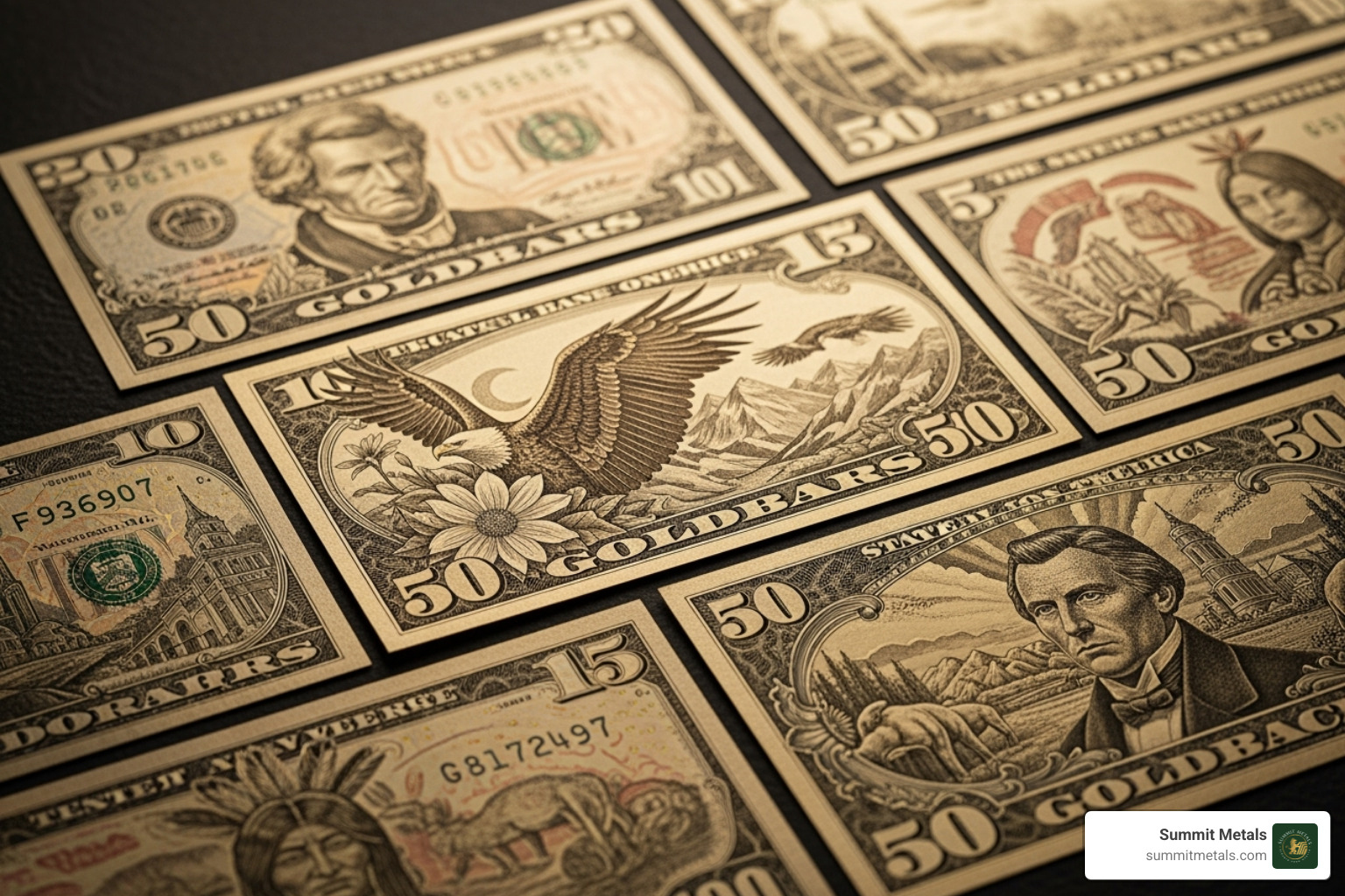 the different state series designs - are goldbacks real gold