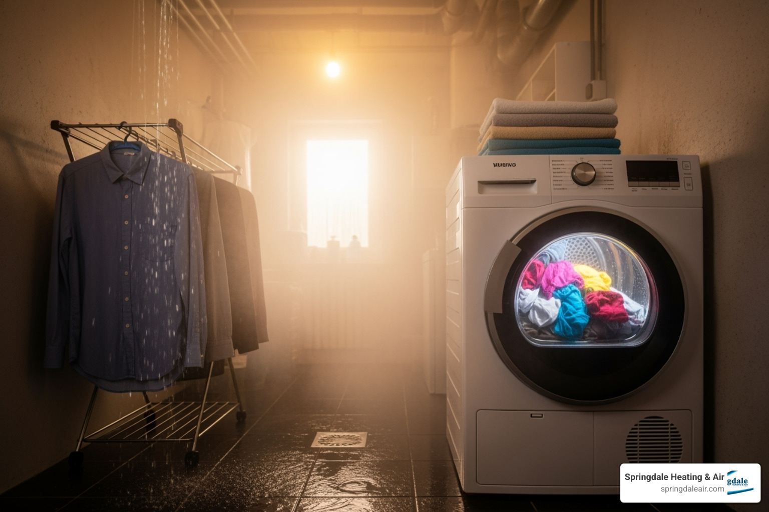 a hot, steamy laundry room - dryer vent cleaning and repair