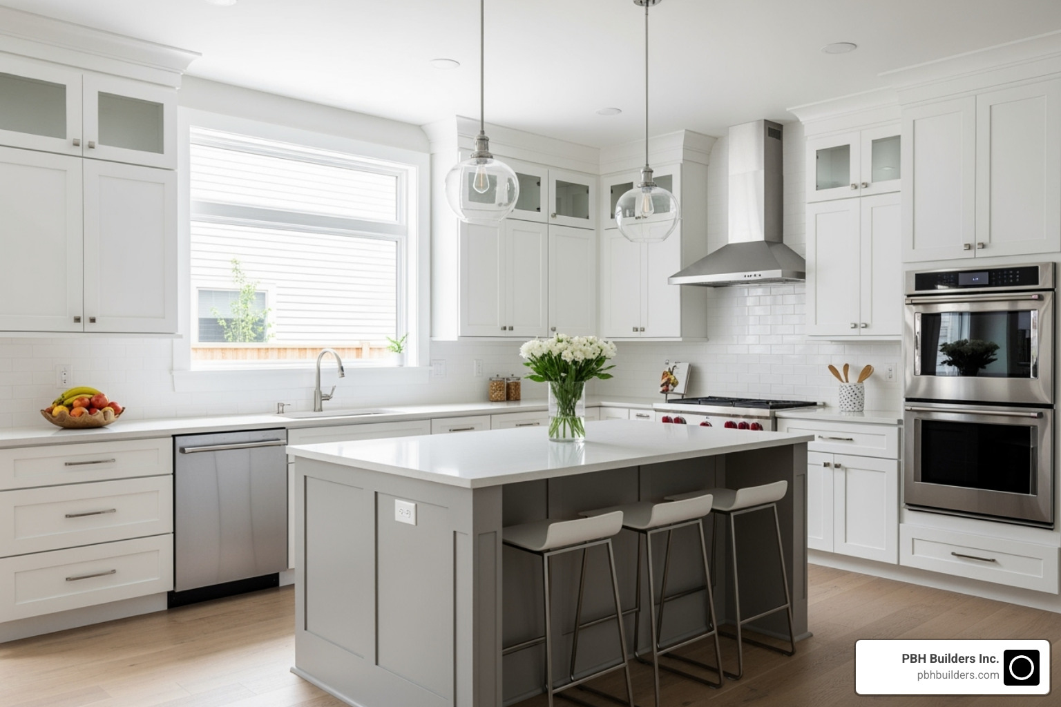 kitchen with white Shaker style cabinets - kitchen cabinets san diego