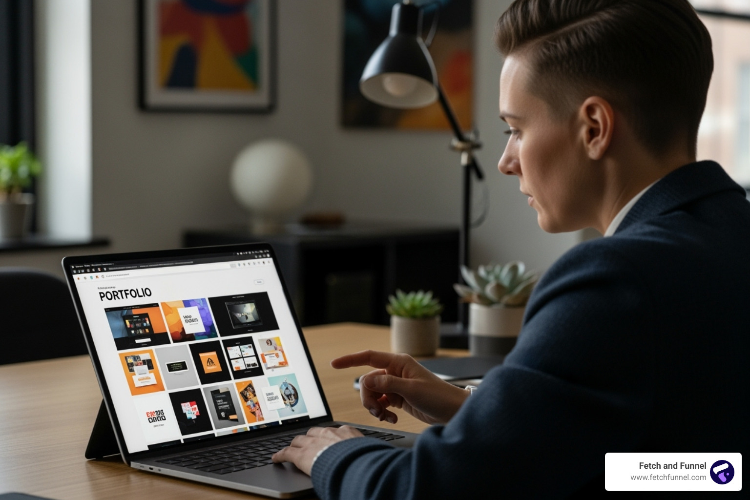 person reviewing design agency portfolio - graphic design agency person reviewing design agency portfolio - graphic design agency
