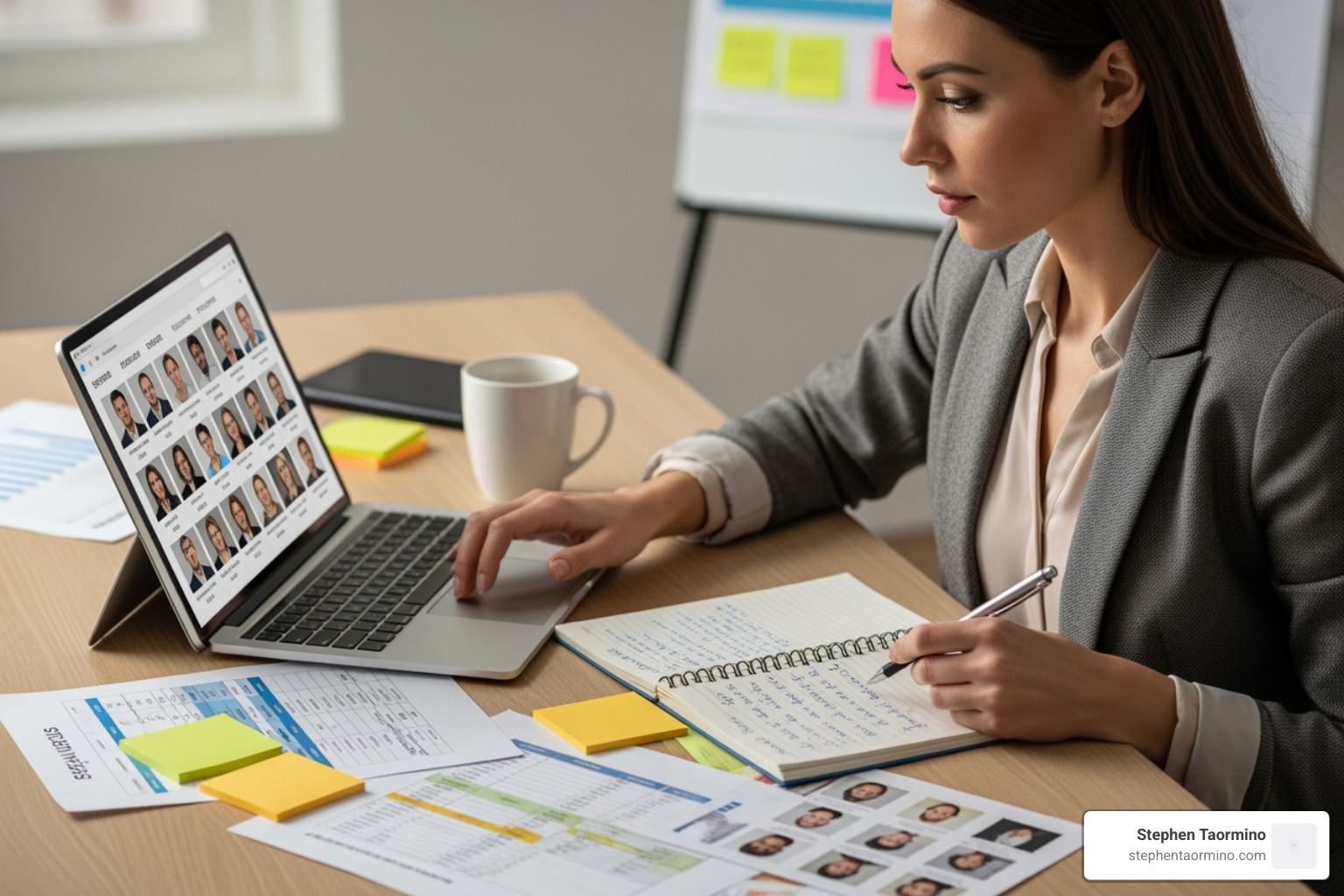 event planner looking at speaker profiles - keynote speaker