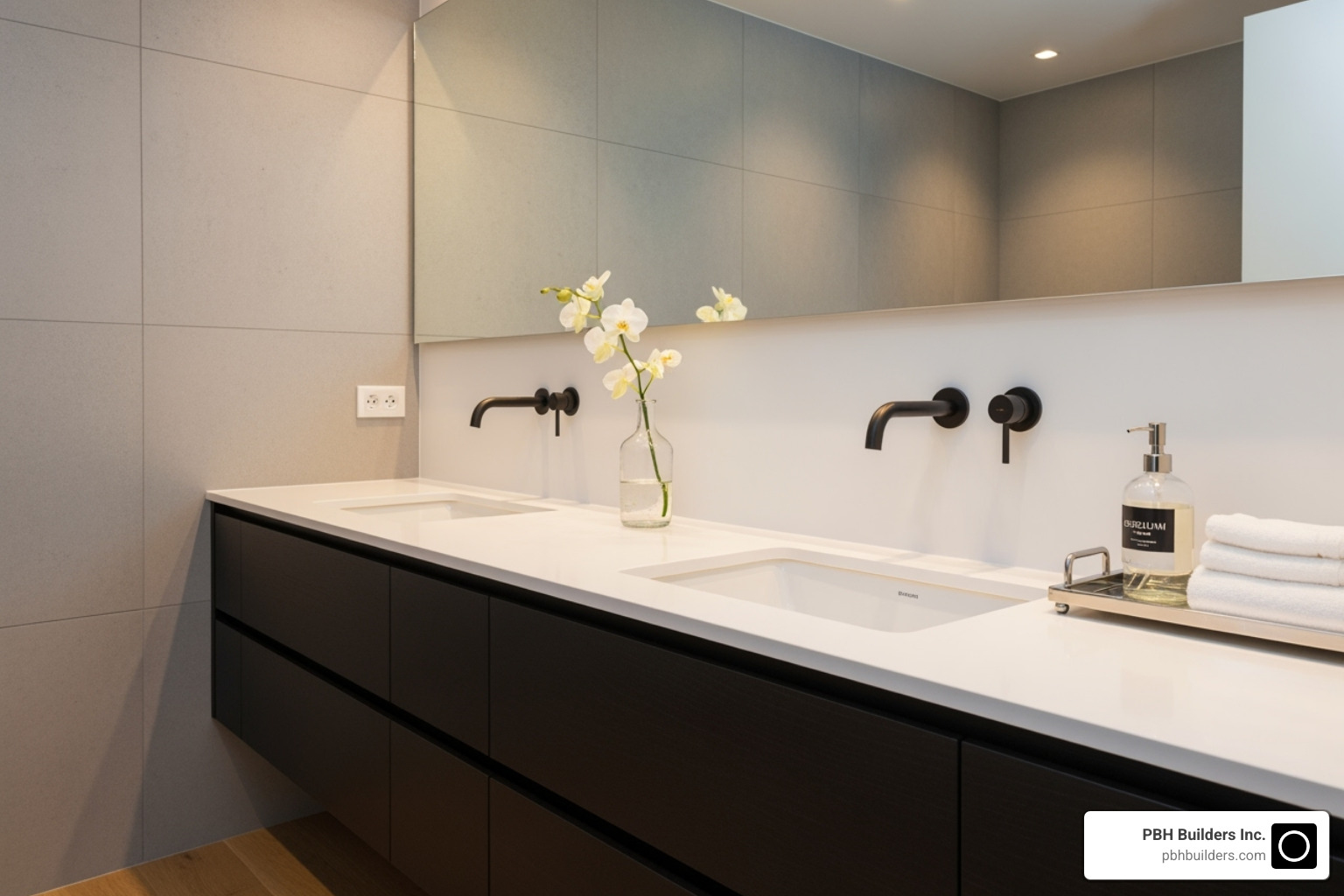 stylish bathroom vanity with high-end fixtures - bathroom remodel orange county