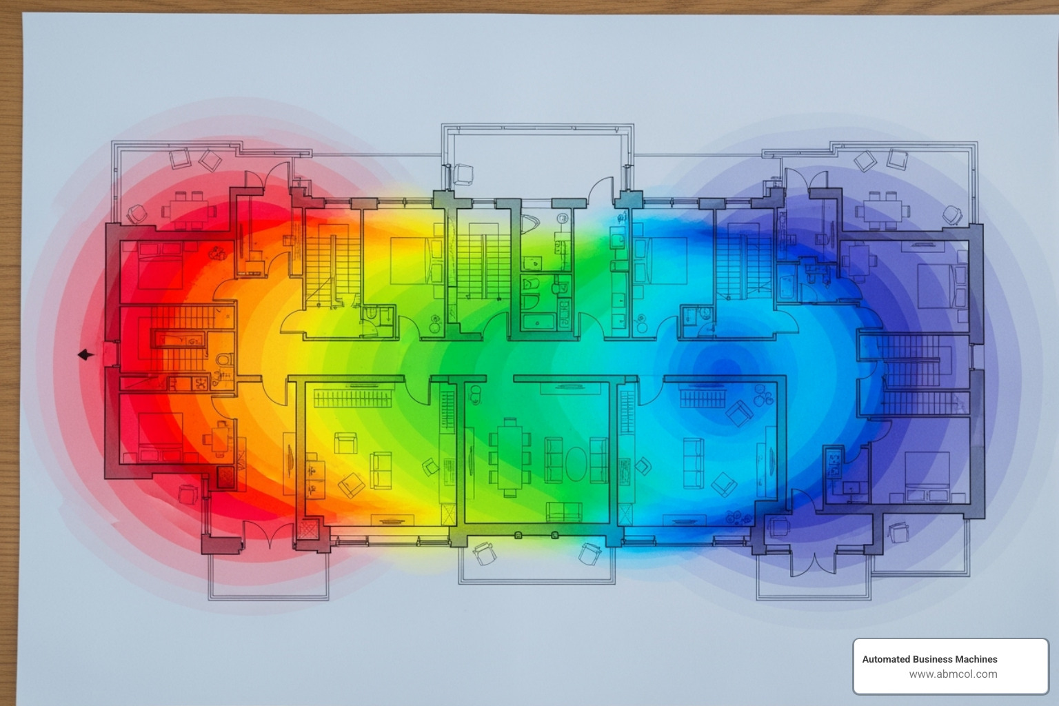Wi-Fi heat map showing signal strength coverage - network test tool