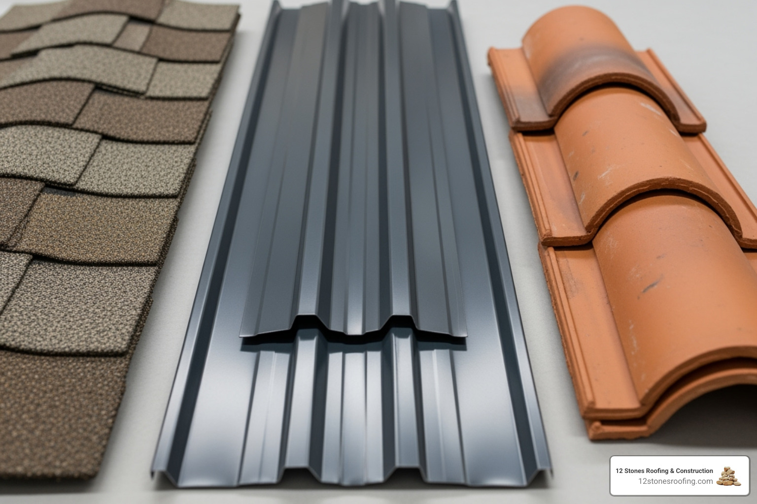 A table comparing common roofing materials like asphalt shingles, metal, and tile on lifespan and features. - roofing company near me