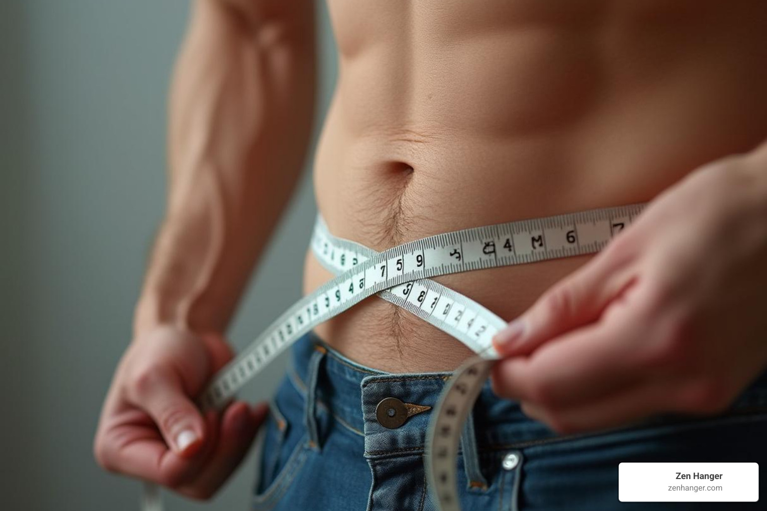 demonstrating how to wrap a flexible measuring tape around the mid-shaft for a girth measurement - proper way to measure penis length