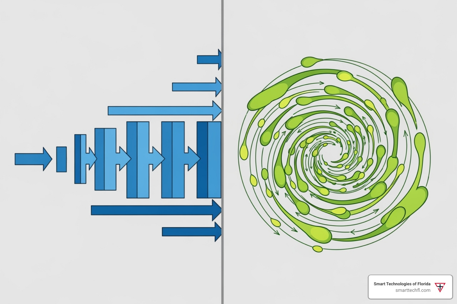 a diagram comparing ITIL and DevOps workflows - IT service management solutions