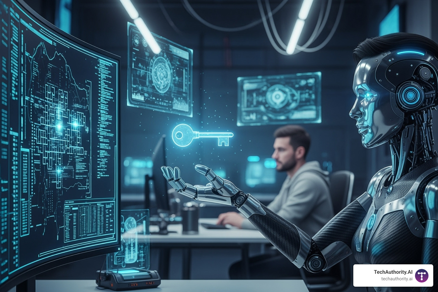 AI bot handing a developer a key to open up a code puzzle - how ai debugging tools are reshaping wordpress development