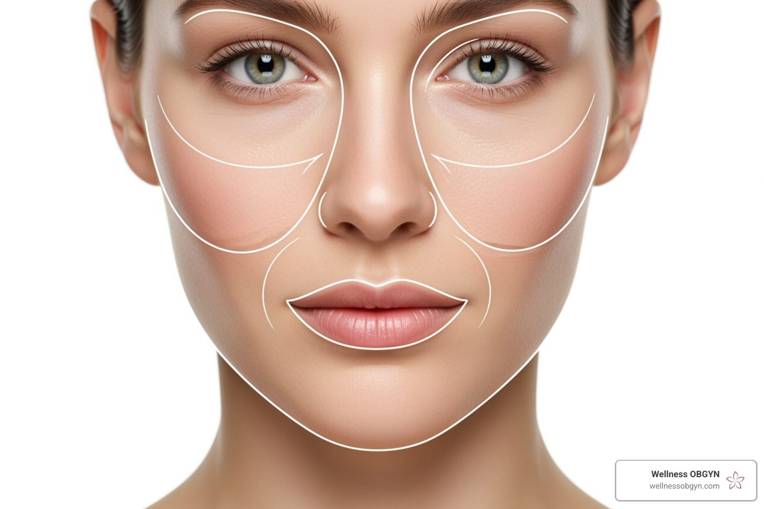 facial chart highlighting the different areas Juvederm can treat - juvederm lasts how long