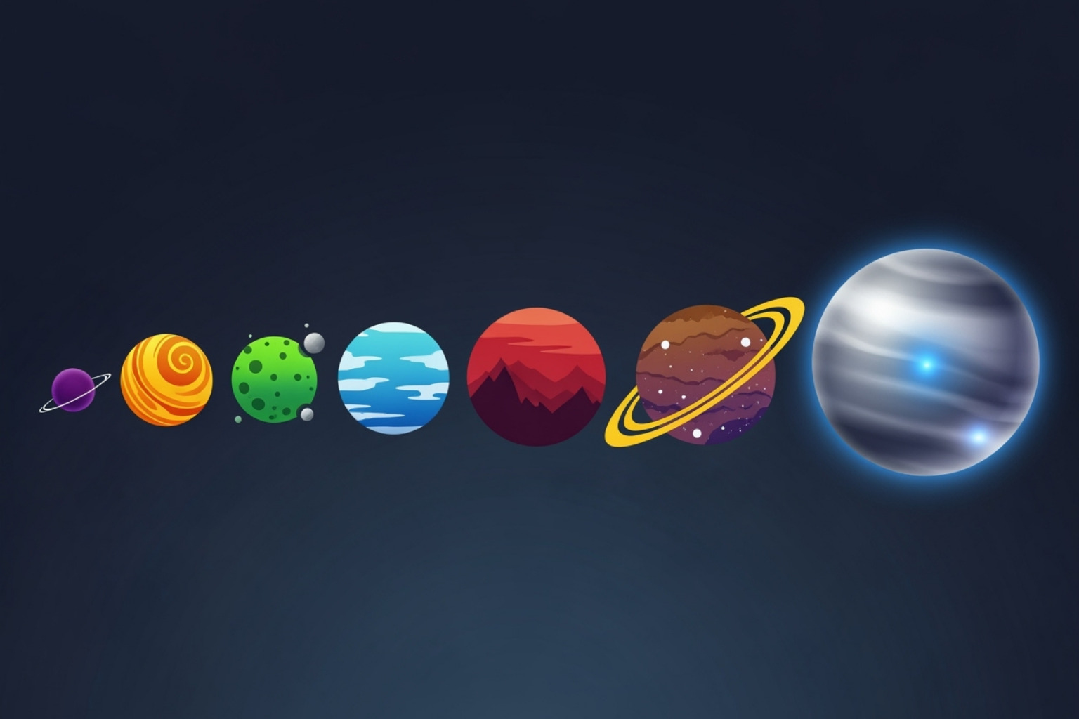 Icons for all eight Snapchat planets from Mercury to Neptune - snapchat planets