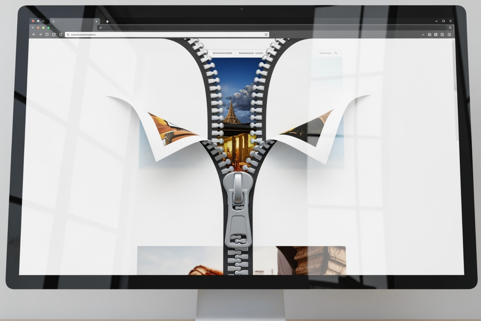 Zipper animation splitting the screen - google zipper