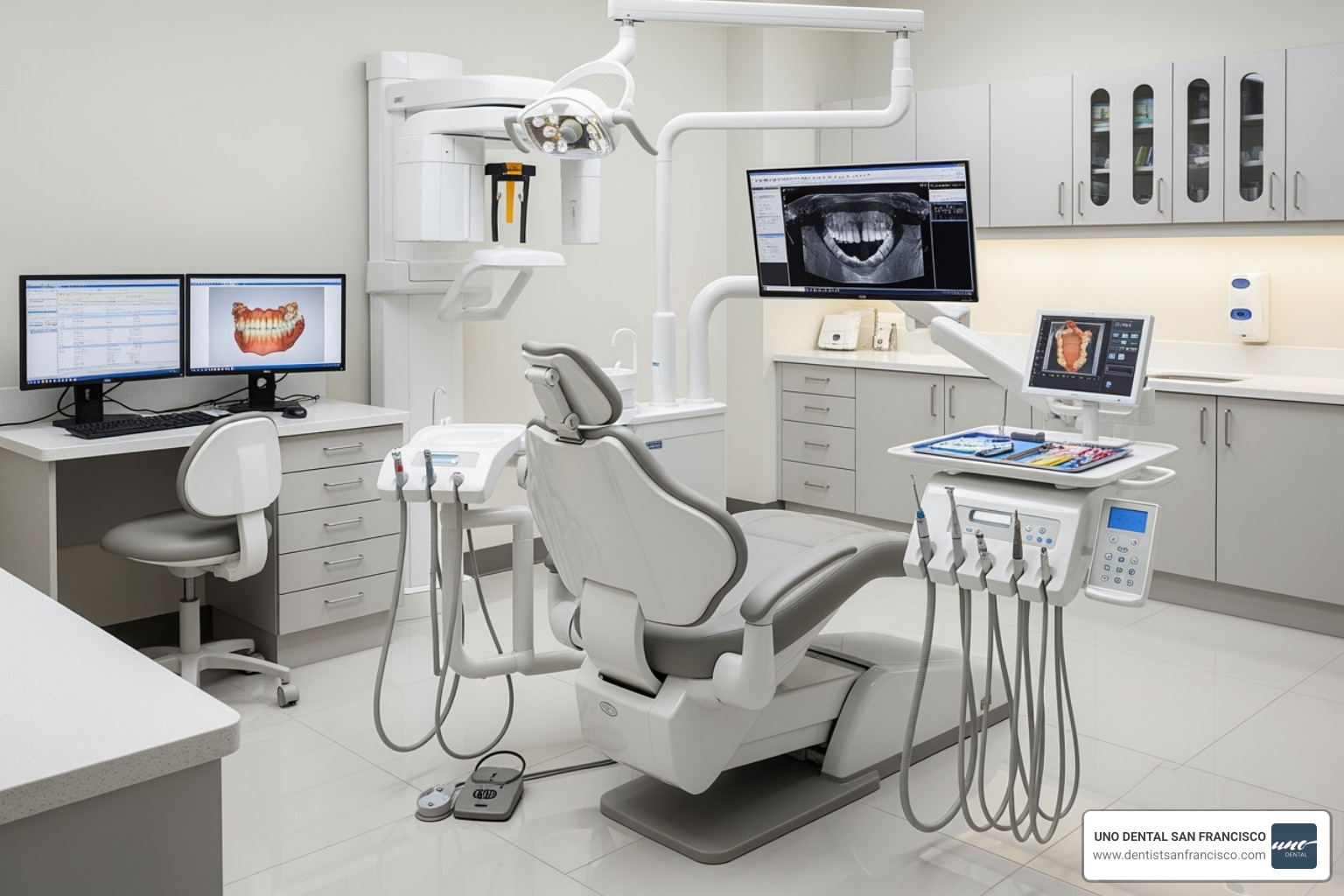 modern, high-tech dental operatory with advanced equipment - dental clinic open late