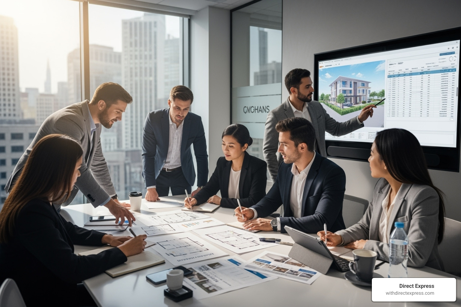 team of professionals collaborating - Full service real estate