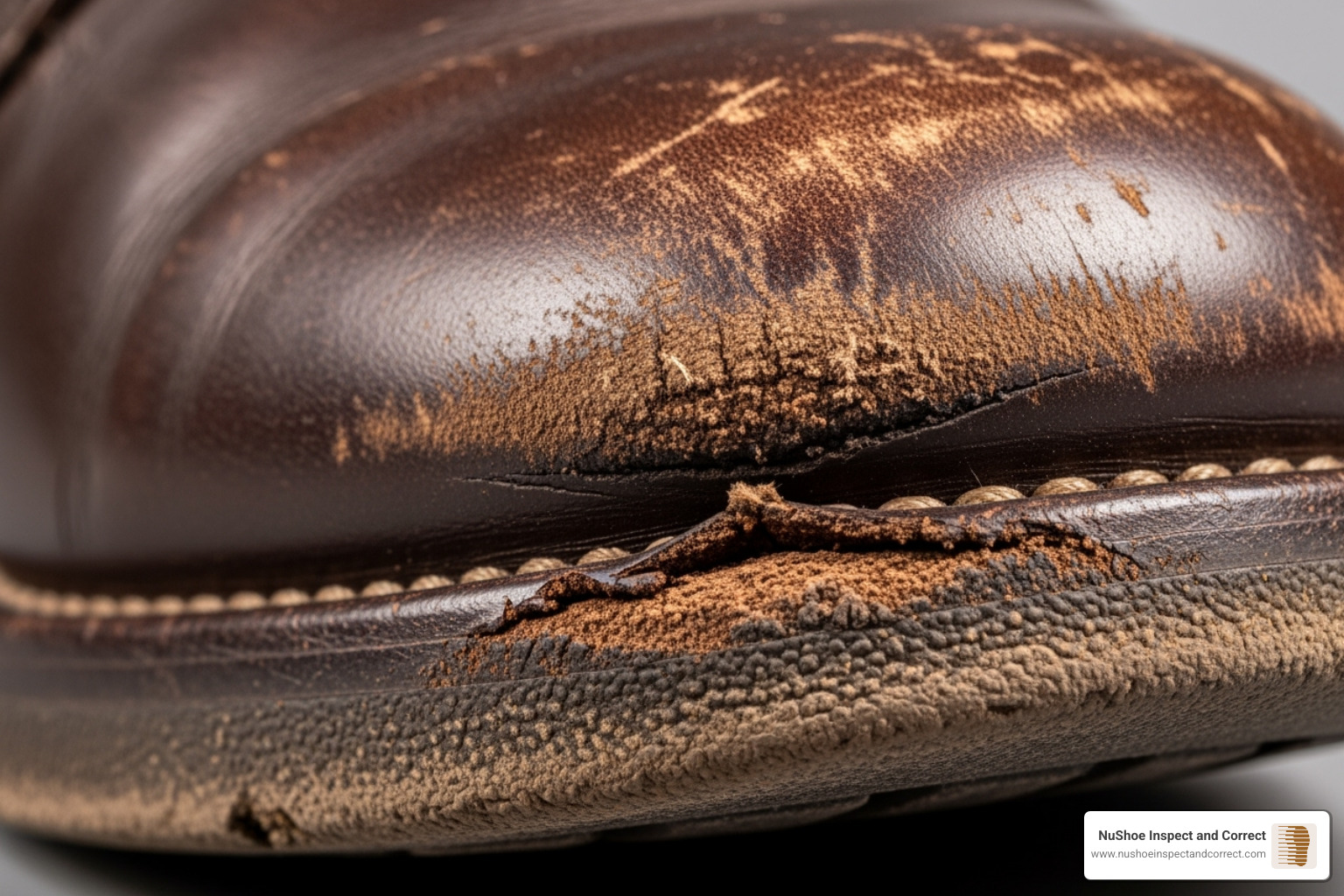 close-up on a severely worn-down heel corner - Heel repair shoes close-up on a severely worn-down heel corner - Heel repair shoes