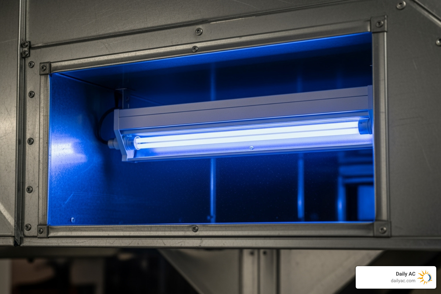 UV light purifier installed within an HVAC system - Air quality Fort Lauderdale