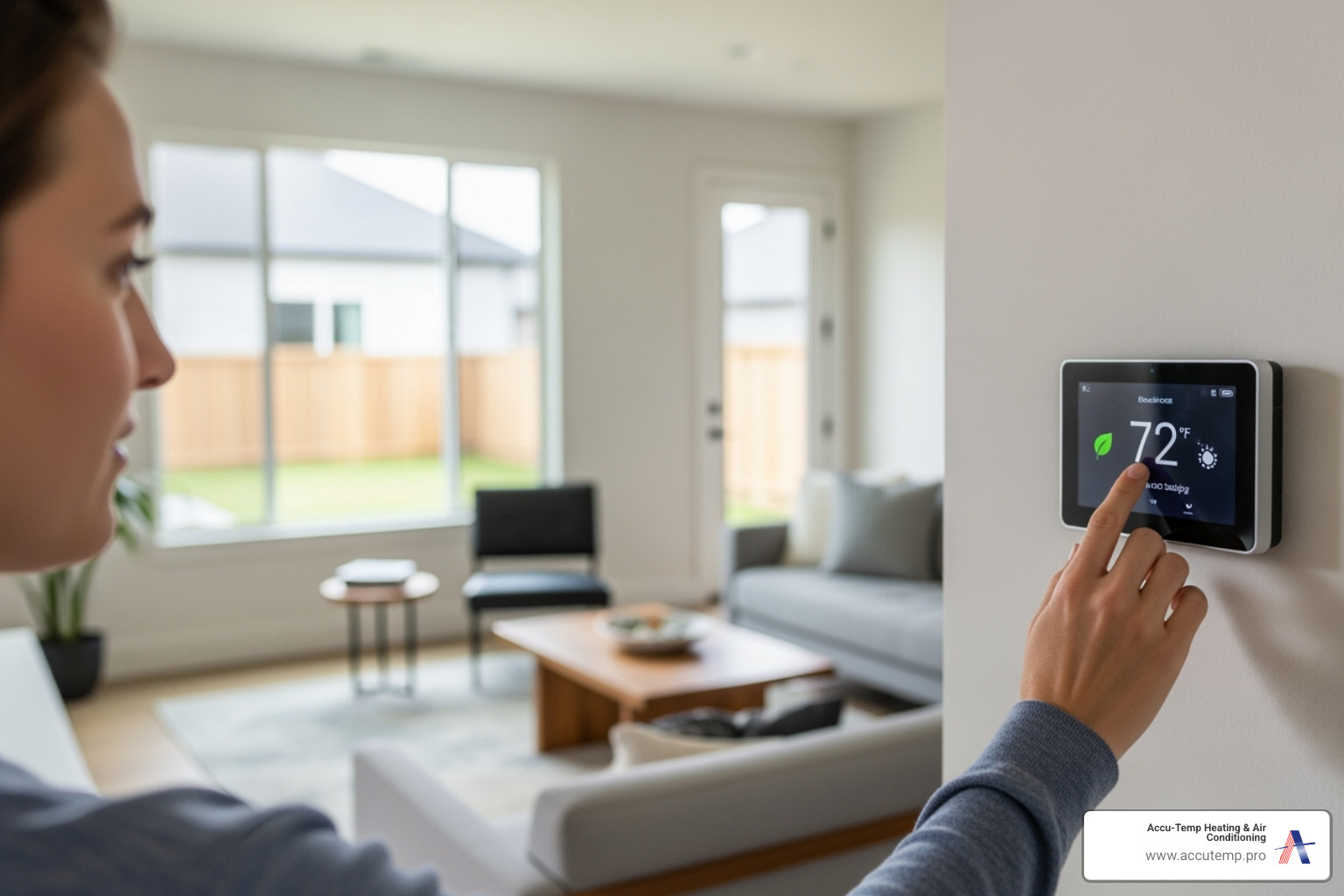 A person checking their thermostat - AC not cooling A person checking their thermostat - AC not cooling