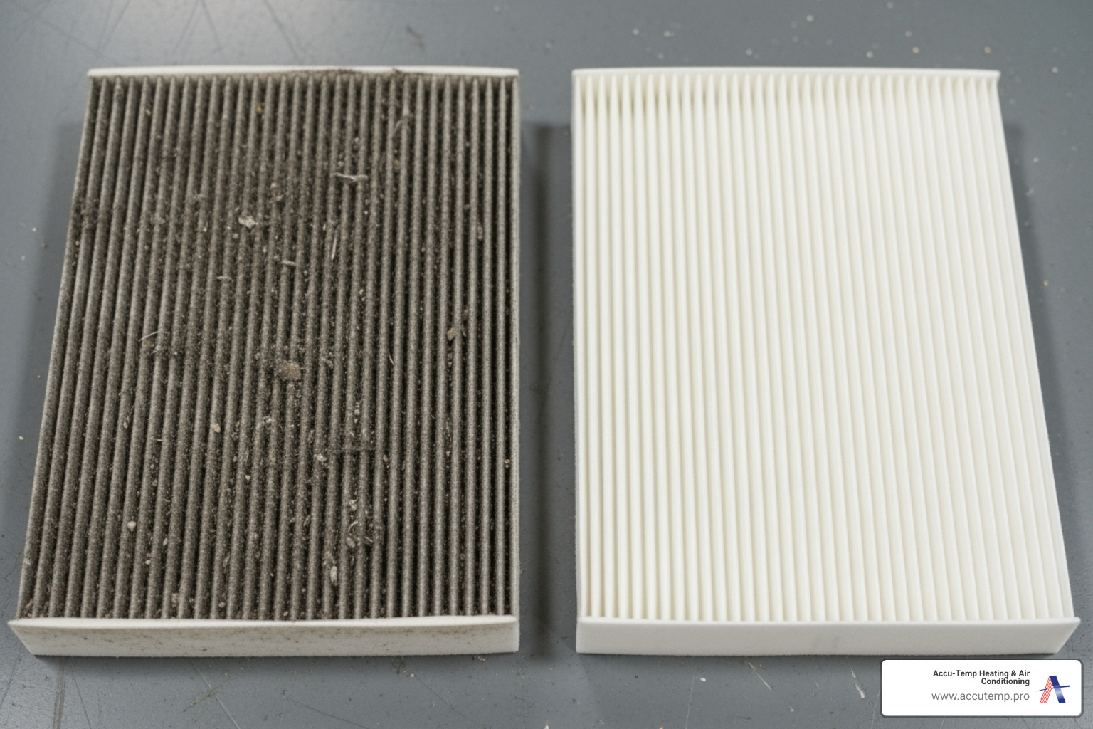 A dirty vs. clean air filter - AC not cooling A dirty vs. clean air filter - AC not cooling