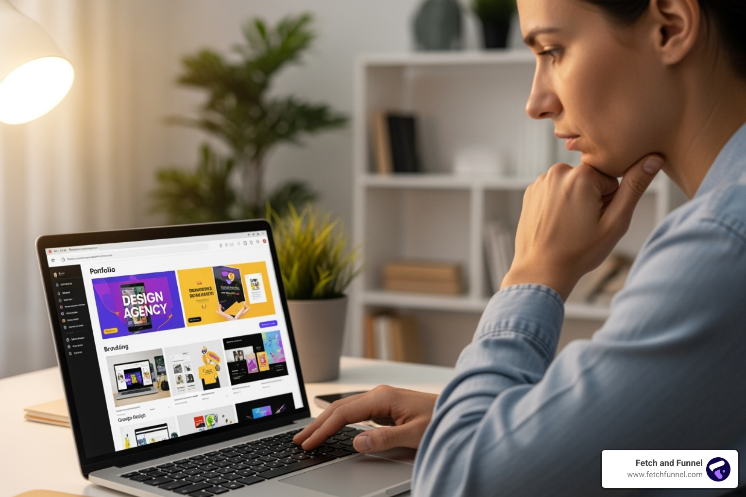 person reviewing design agency portfolio - graphic design agency services person reviewing design agency portfolio - graphic design agency services