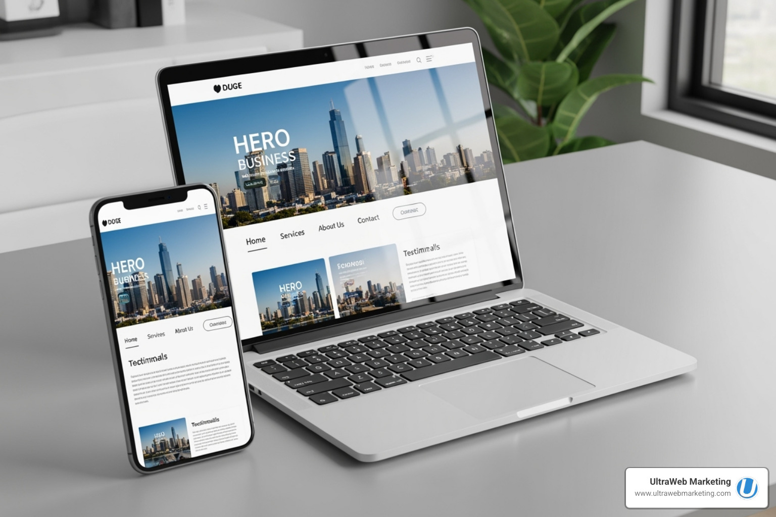 Image of a local business website displayed on a laptop and smartphone - digital marketing Boynton Beach Image of a local business website displayed on a laptop and smartphone - digital marketing Boynton Beach