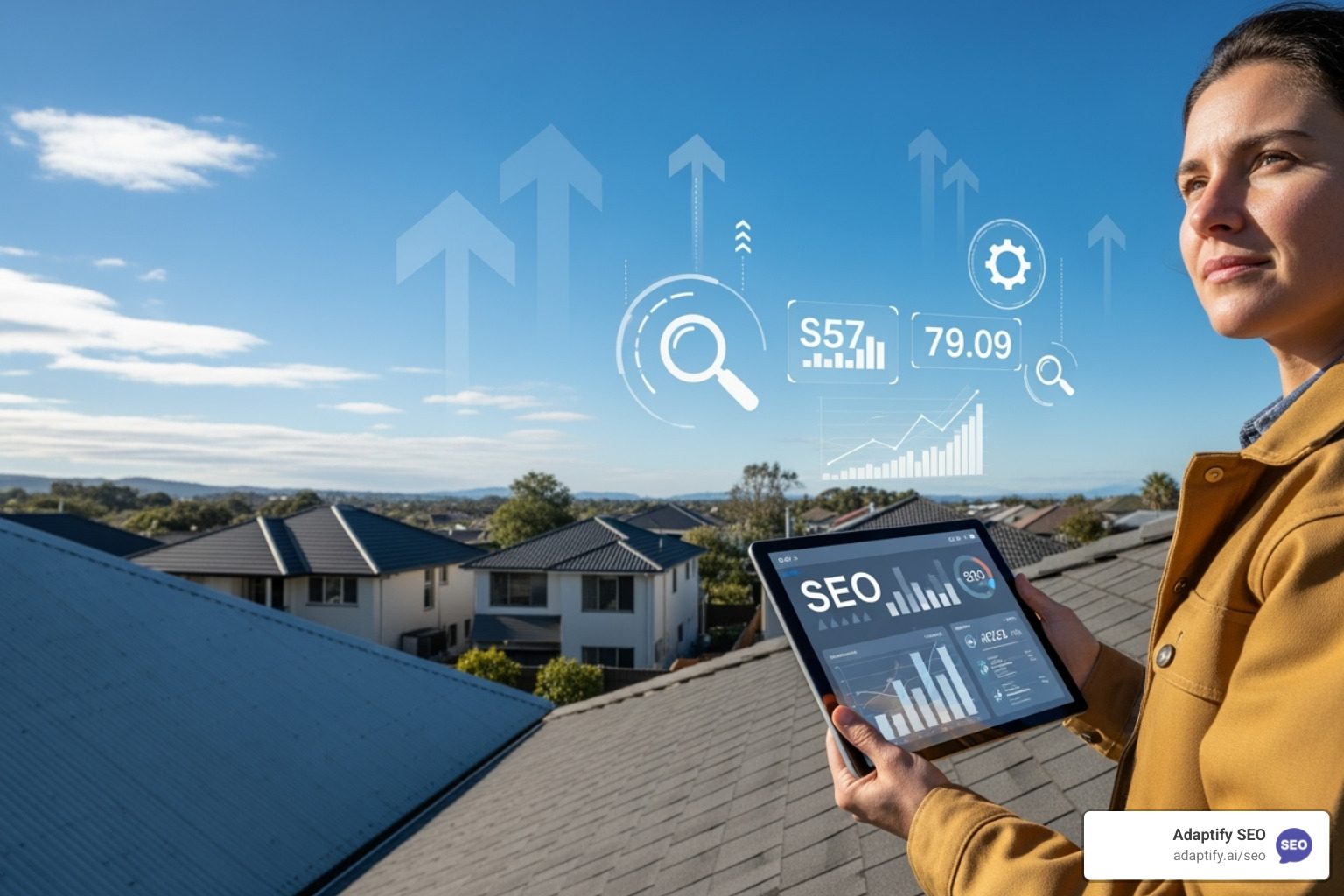 Google search results page for "roofer near me" showing the map pack and top organic results - roofing seo agency