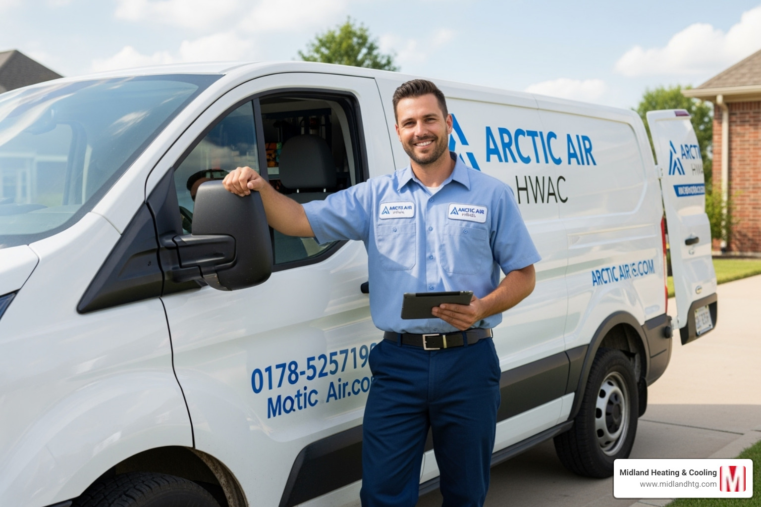 professional, friendly technician with a van - heater repair minneapolis