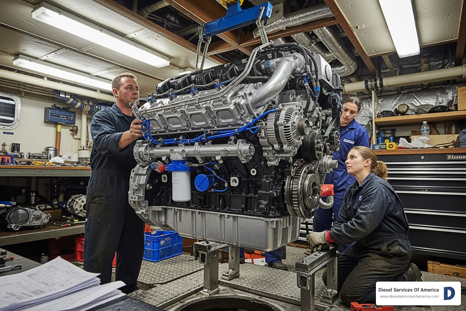 new marine engine installation - marine rebuild specialists
