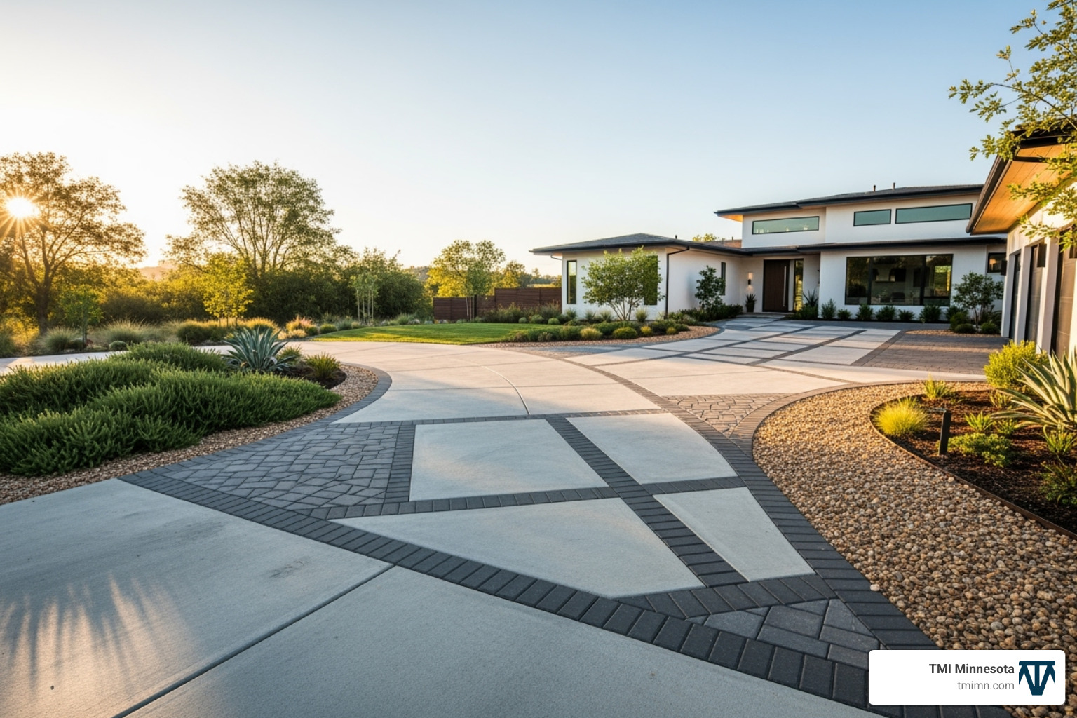mixed material driveway - new design driveways