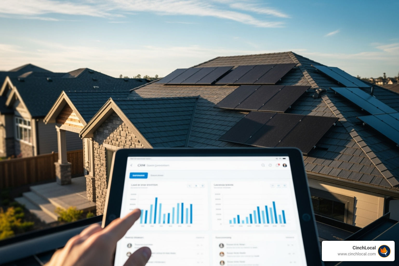 A clean, professional roofing website displayed on a laptop and a mobile phone, emphasizing responsive design