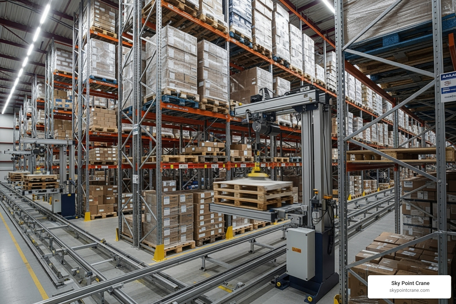 automated storage and retrieval system (AS/RS) in operation - industrial storage solutions