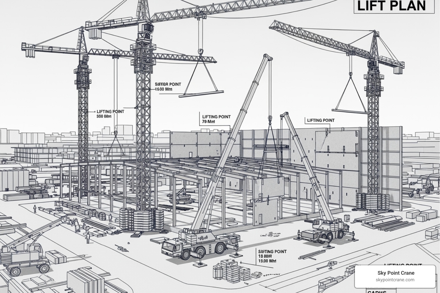 3D lift plan for a warehouse construction project - industrial storage solutions