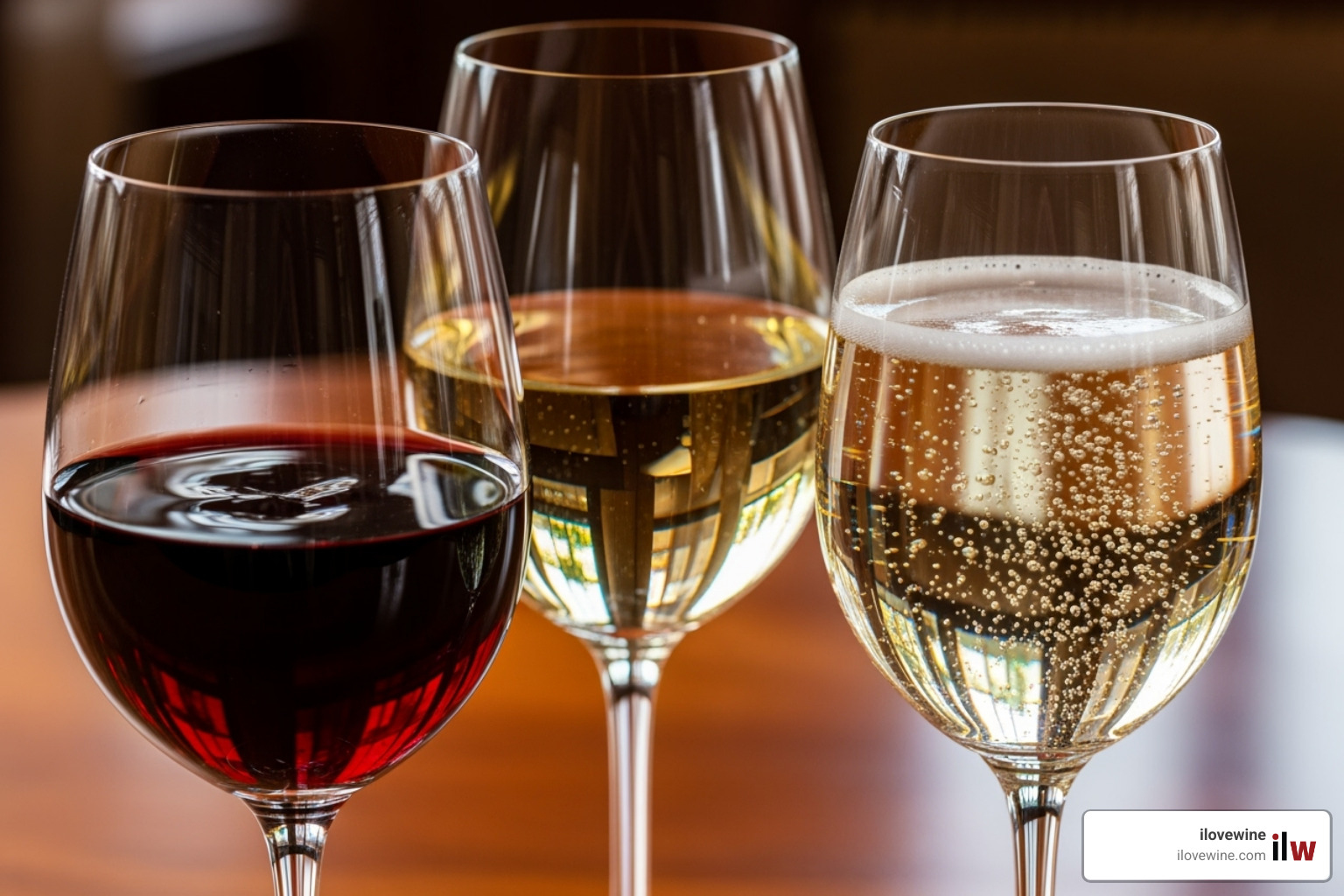 red white sparkling wine glasses - ideal wine temperature