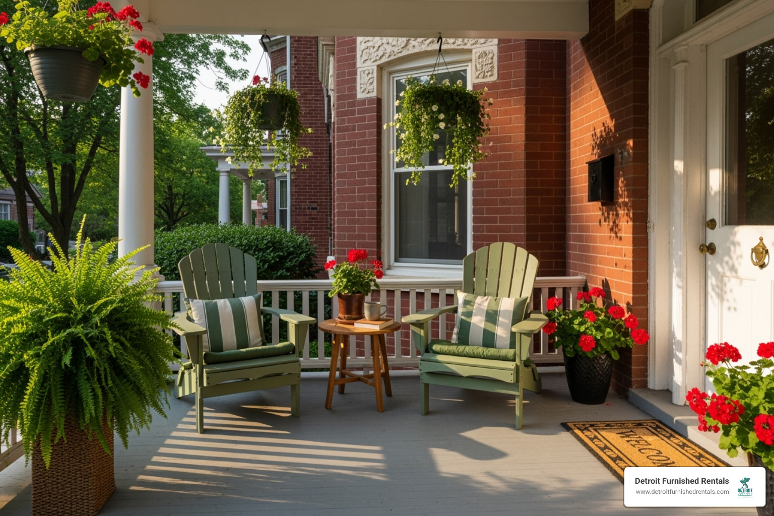 Welcoming front porch in Woodbridge - Woodbridge Detroit rentals