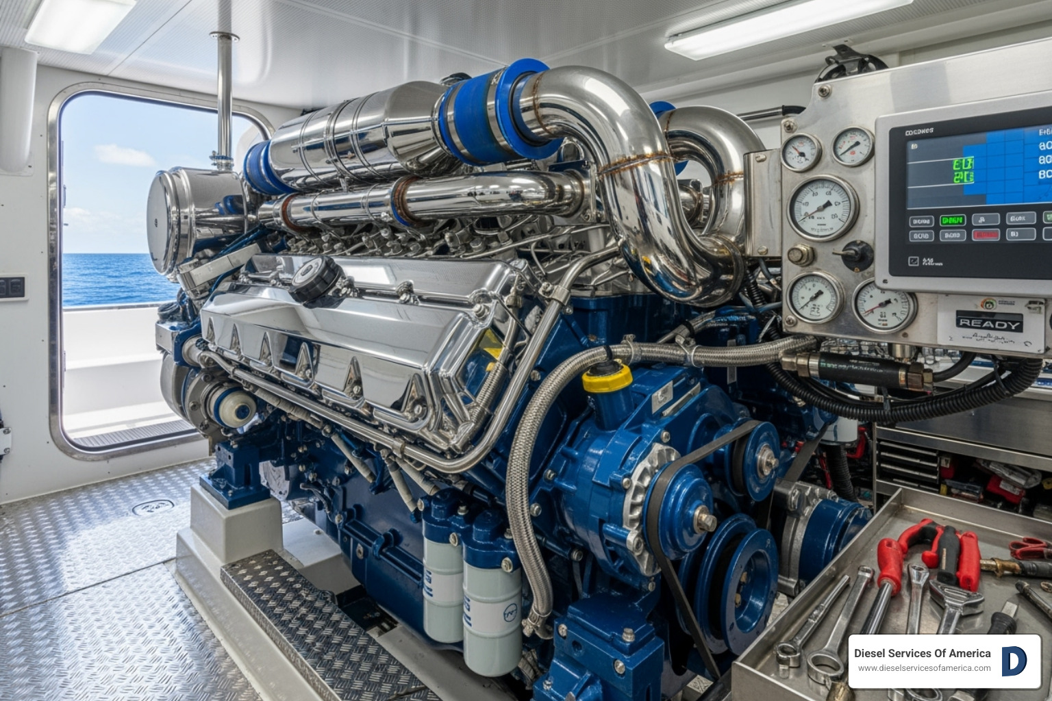 clean and powerful marine diesel engine post-service - marine diesel engine