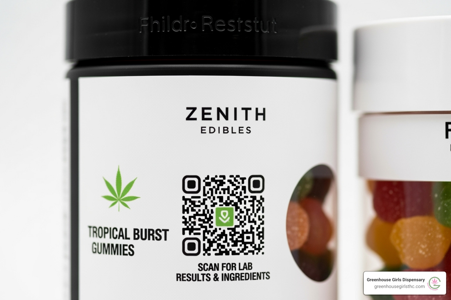 Product packaging with a QR code linking to a lab report. - hemp derived cannabis