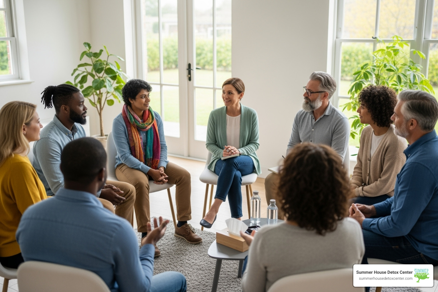 supportive group therapy session - orlando detox facility