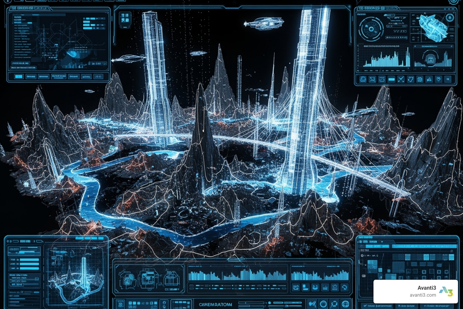 AI generating a complex 3D virtual environment - AR VR blockchain AI generating a complex 3D virtual environment - AR VR blockchain