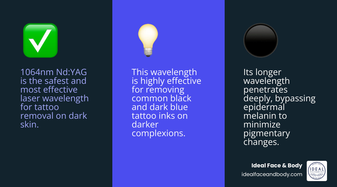 TABLE comparing common laser wavelengths and their suitability for different ink colors and skin types - Tattoo removal for dark skin infographic 3_facts_emoji_blue TABLE comparing common laser wavelengths and their suitability for different ink colors and skin types - Tattoo removal for dark skin infographic 3_facts_emoji_blue